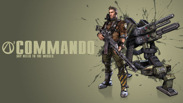 Commando from Borderlands 2 with a turret
