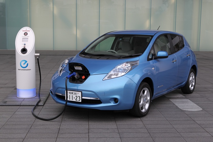 Nissan LEAF electric car charging station