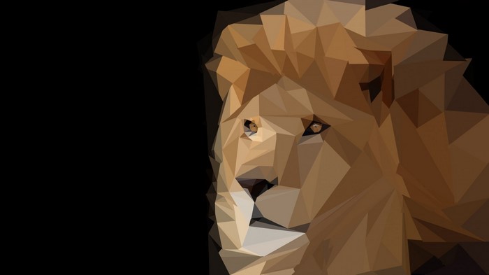 Low poly illustration of a lion's head