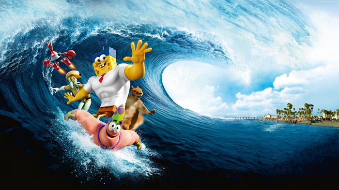 Best Animation Movies of 2015, Antonio Banderas, Mr. Krabs, Tom Kenny, cartoon, ocean, wave, movie, sea, Patrick Star, Squidward Tentacles, The SpongeBob Movie: Sponge Out of Water, water, film