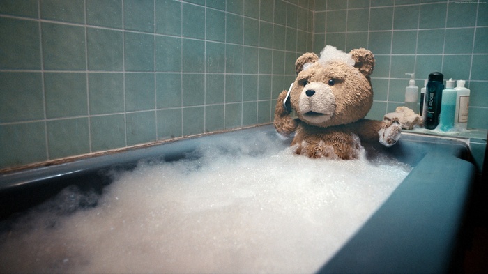 Ted from Ted 2 in a bathtub