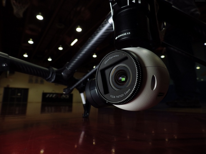 DJI Inspire One drone camera close-up