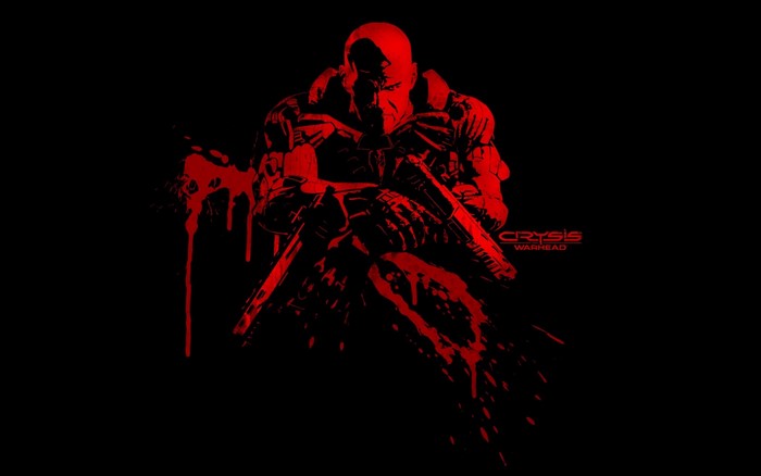 Crysis Warhead video game illustration with red soldier