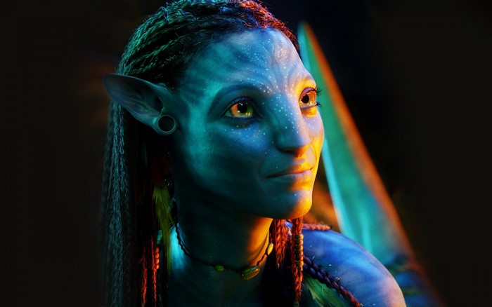 Neytiri Close-Up from Avatar with Blue Skin