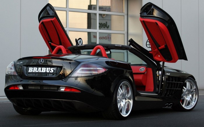 Black Brabus SLR Convertible with Red Interior