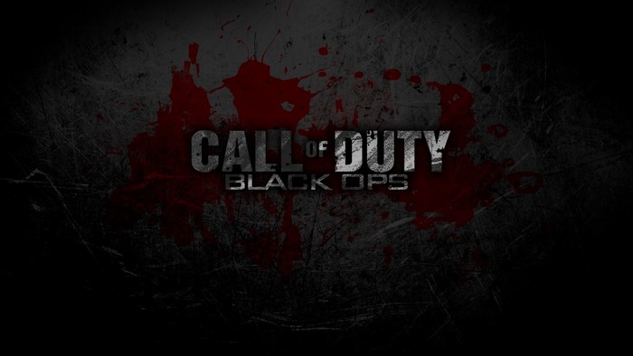 Call of Duty Black Ops logo with blood splatters