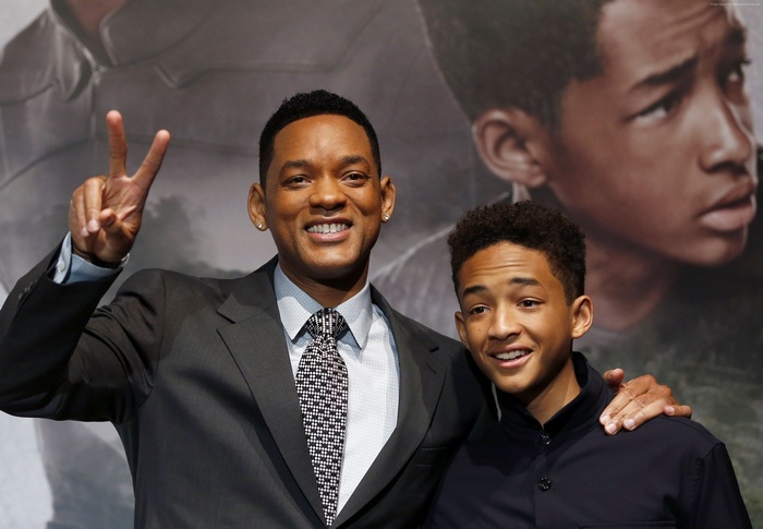 Will Smith and Jaden Smith at After Earth Premiere