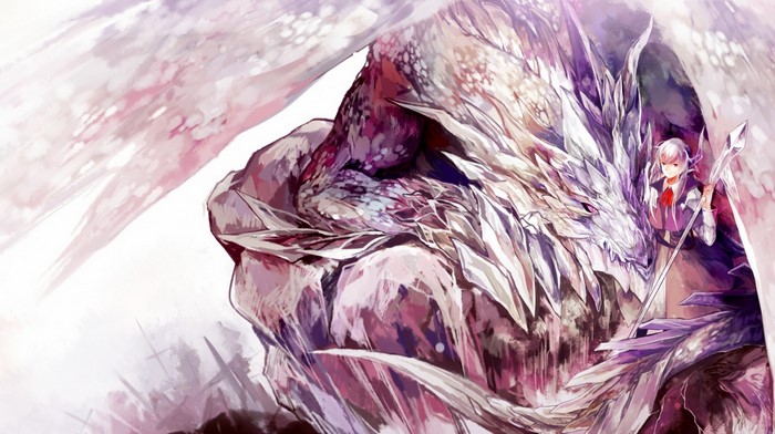 Girl with a white dragon