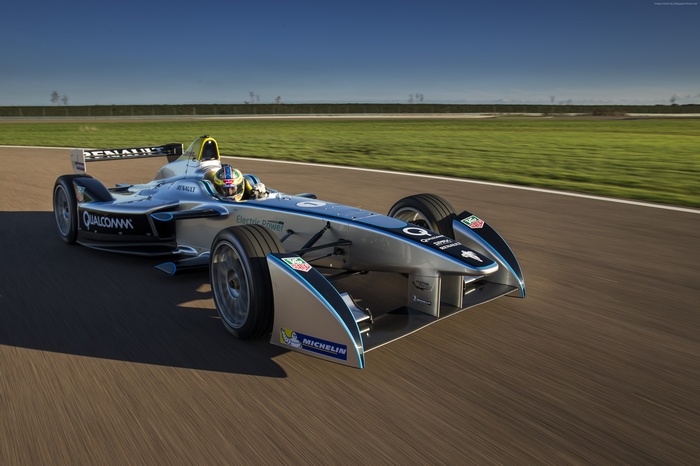 Renault Formula E electric race car on track