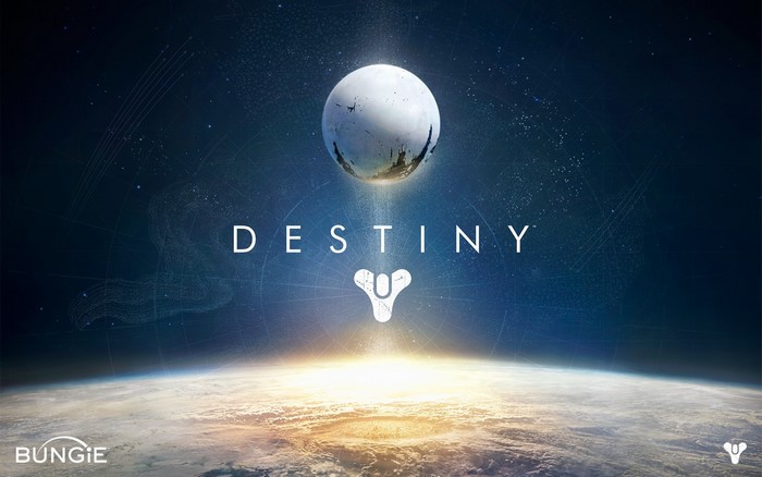 Destiny video game logo with Earth and Moon