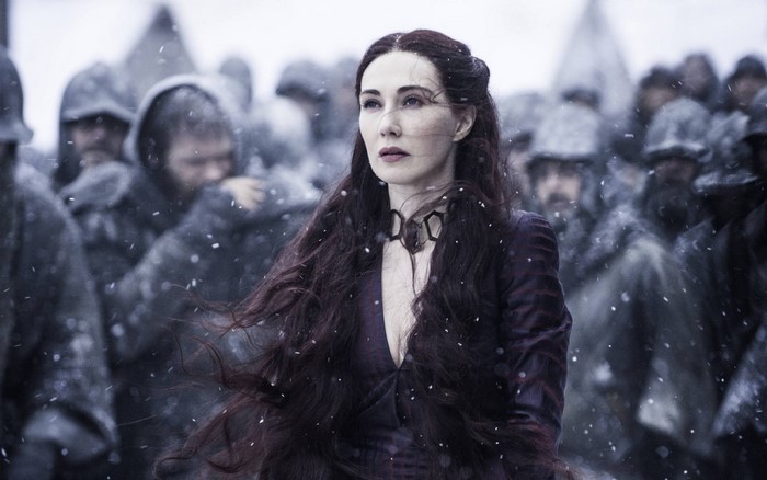 Melisandre from Game of Thrones in winter
