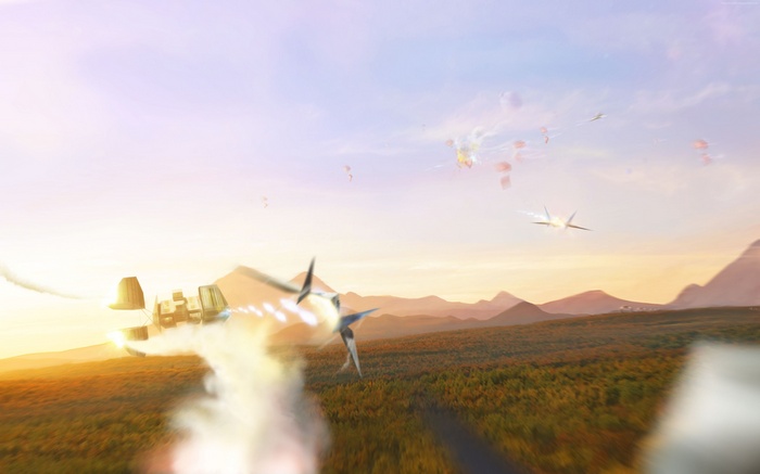 Star Fox 64 aerial combat over mountains