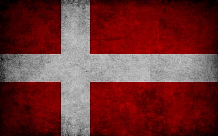 Textured Danish flag with grunge effect