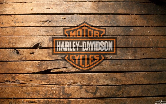 Harley-Davidson Cycles Logo on Wooden Planks
