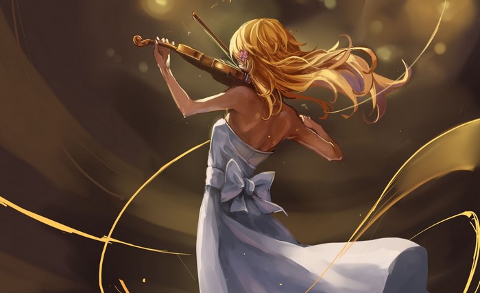 Miyazono Kaori from Shigatsu wa Kimi no Uso playing violin