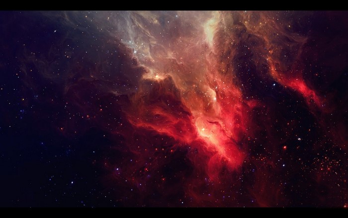 Space nebula with stars and cosmic dust