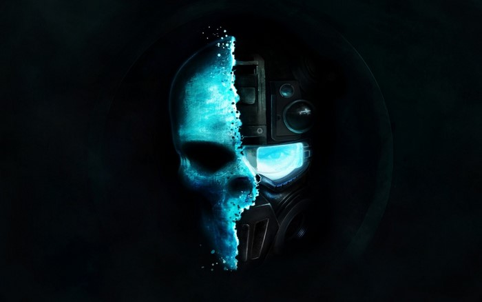 Half Skull Half Futuristic Gas Mask