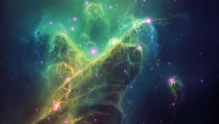 Space art nebula with stars and galaxies