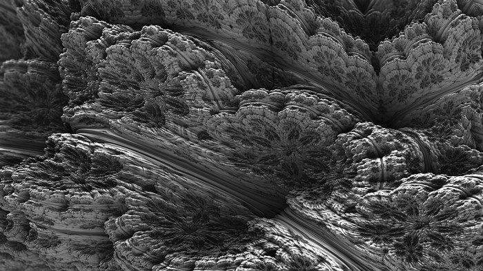 Abstract fractal landscape in monochrome