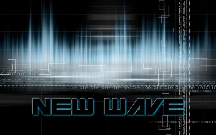 New Wave text with abstract digital background