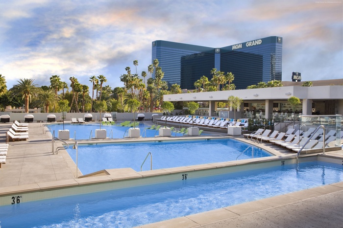 MGM Grand Hotel and Resort Pool with Palm Trees