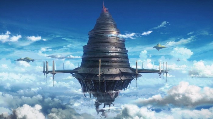 Floating castle in the sky from Sword Art Online