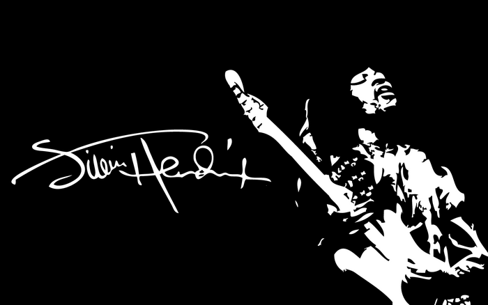 Jimi Hendrix signature and illustration