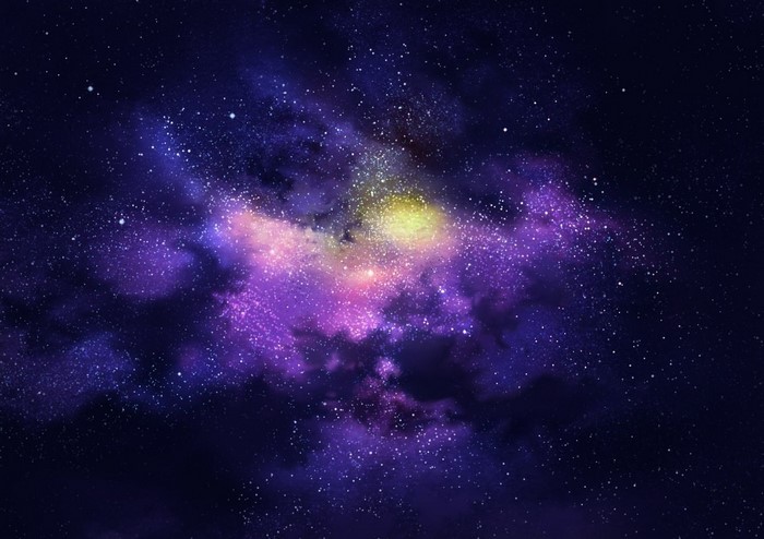 Colorful galaxy with stars and nebula in outer space