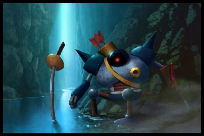 Robot with arrows in its back from Dragon Quest