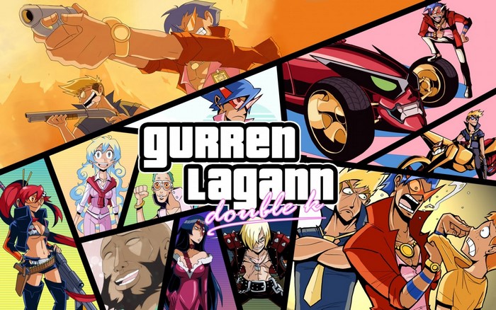 Tengen Toppa Gurren Lagann characters in a comic book style