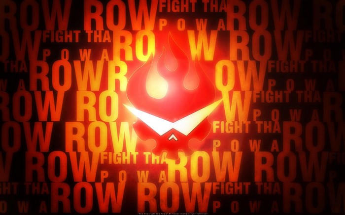 Tengen Toppa Gurren Lagann Poster with "Row Row Fight the Power" text
