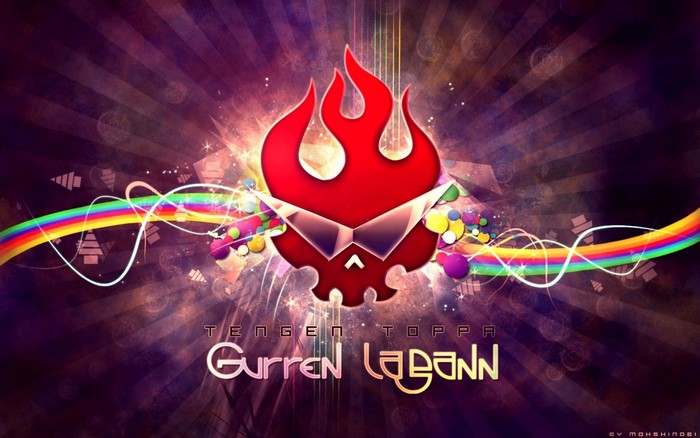 Tengen Toppa Gurren Lagann logo with abstract background