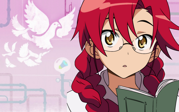Yoko Littner from Tengen Toppa Gurren Lagann reading a book
