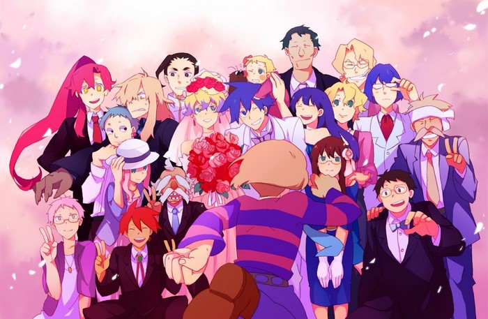 Tengen Toppa Gurren Lagann characters group portrait