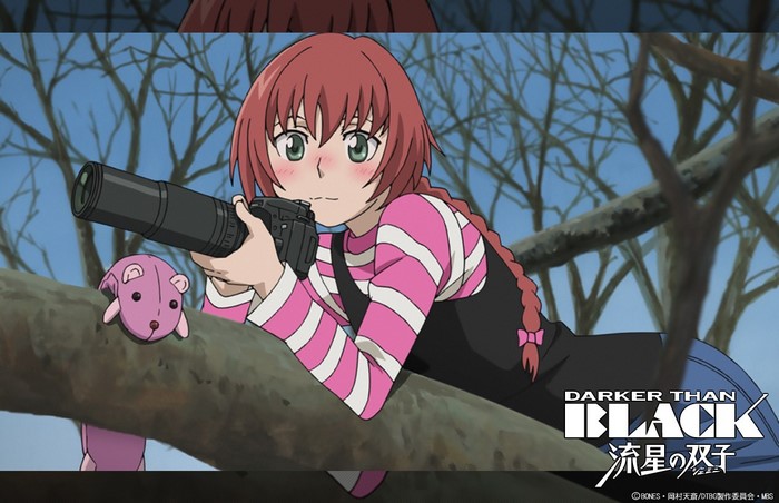 Suou Pavlichenko from Darker than Black holding a camera