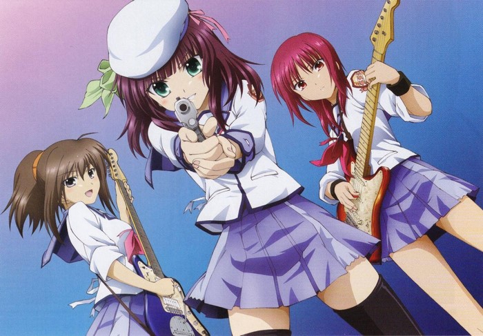 Angel Beats! girls with guitars and a gun