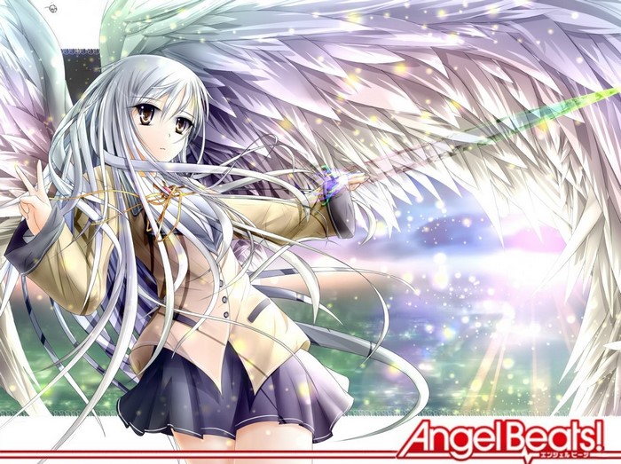 Kanade Tachibana from Angel Beats! with wings