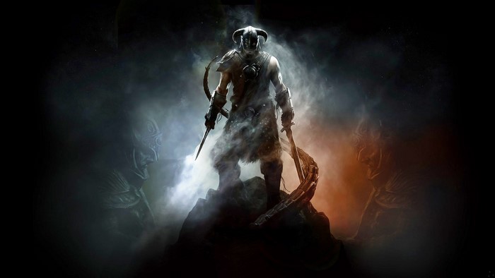 The Elder Scrolls V: Skyrim character in smoke