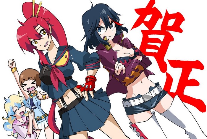 Yoko Littner, Nia Teppelin, and Ryuko Matoi from Gurren Lagann and Kill la Kill