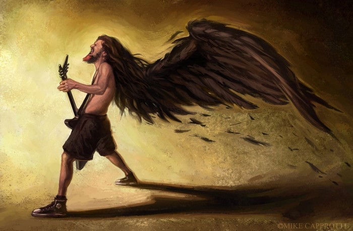 Dimebag Darrel with Dark Wings Playing Guitar