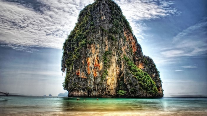 Majestic Tropical Island Tower in Serene Sea