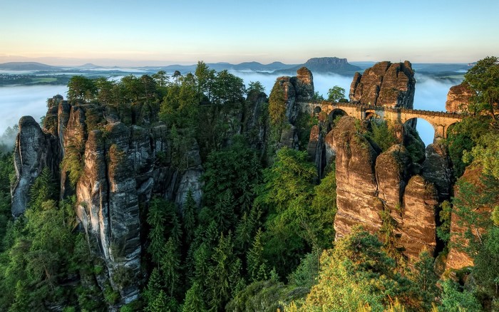 Bastei Bridge over Elbe Sandstone Mountains