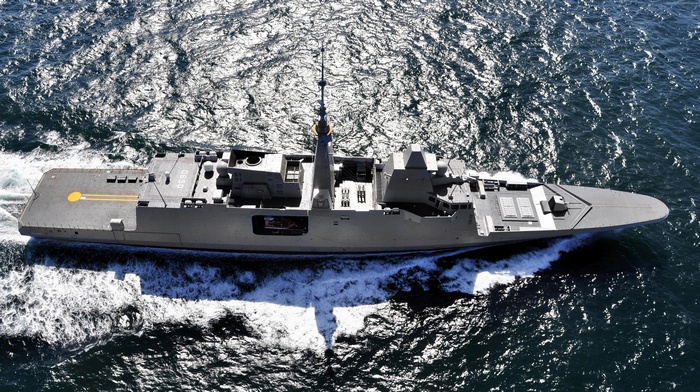 French Navy FREMM multipurpose frigate underway