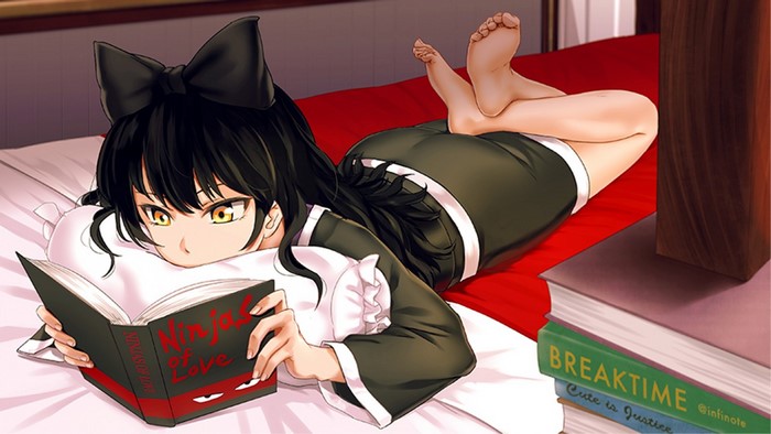 Blake Belladonna from RWBY reading a book