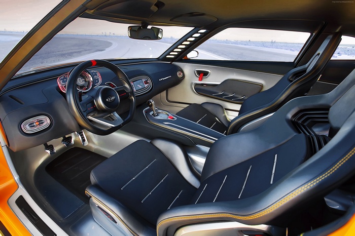 Interior of the Kia GT4 Stinger concept sports car