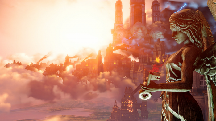 Statue of an angel holding a key in BioShock Infinite