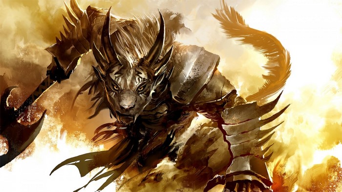 Charr warrior from Guild Wars 2