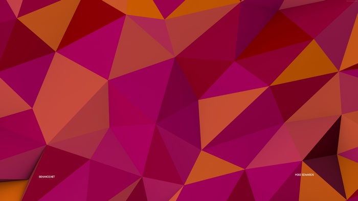 Pink and orange polygon pattern 4K