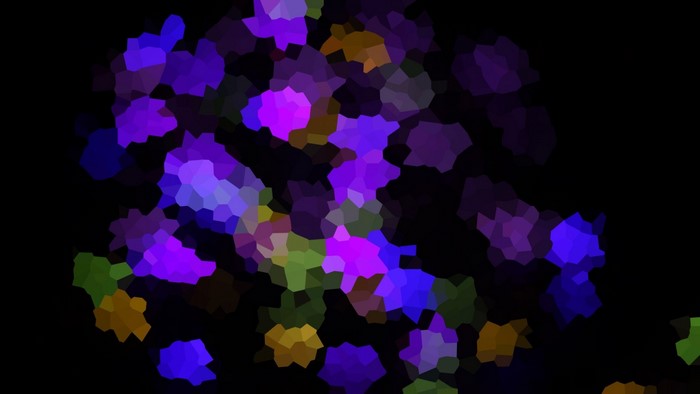 Crystallized abstract colorful lights on black background