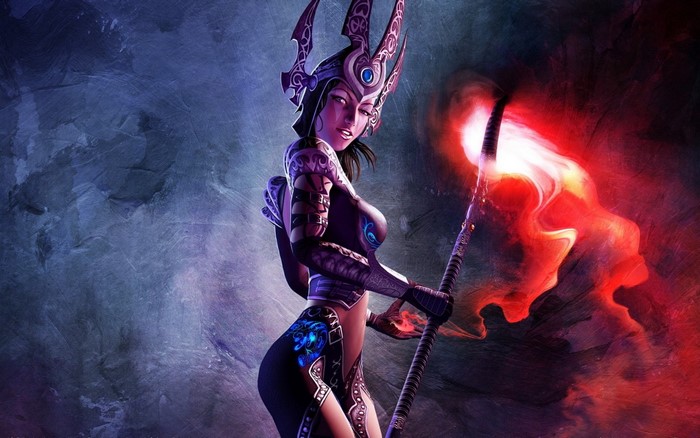 Sorceress with magic staff from Sacred 2